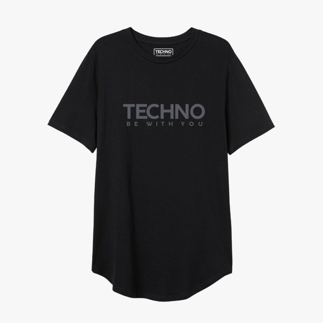 Through And Through black printed techno tshirt, Front side