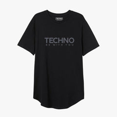 Through And Through black printed techno tshirt, Front side