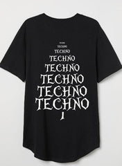 Techno Christmas Tree black printed tshirt