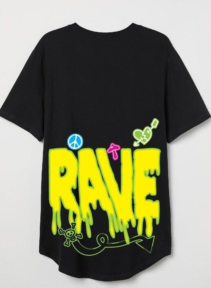 Techno rave black printed t-shirt