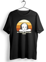 Techno Acquired Taste Black Printed Pure Cotton T-Shirt Online