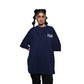 Protect Your Energy T-Shirt: Blue, Oversized, Front Model Pose, Bio-Washed Cotton Printed by Techno Be With You