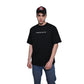 Star Trippy T-Shirt: Black, Oversized, Front Model Pose, Bio-Washed Cotton Printed by Techno Be With You