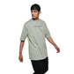 Major rager T-Shirt: Light Green, Oversized, Front Model Pose, Bio-Washed Cotton Printed by Techno Be With You