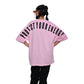 Protect Your Energy T-Shirt: Lilac, Oversized, Back Model Pose, Bio-Washed Cotton Printed by Techno Be With You