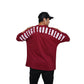 Protect Your Energy T-Shirt: Dark Red, Oversized, Back Model Pose, Bio-Washed Cotton Printed by Techno Be With You
