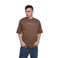 Major rager T-Shirt: Brown, Oversized, Front Model Pose, Bio-Washed Cotton Printed by Techno Be With You
