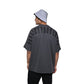 Protect Your Energy T-Shirt: Grey, Oversized, Back Model Pose, Bio-Washed Cotton Printed by Techno Be With You