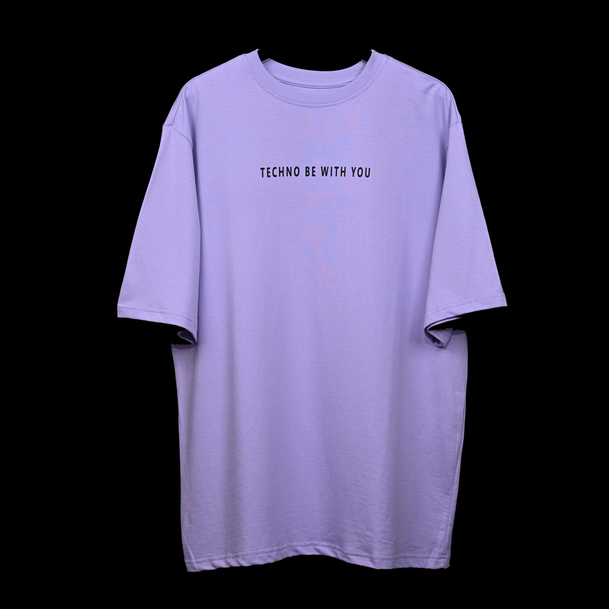 Major rager T-Shirt: Lavender, Oversized, Front Side, Bio-Washed Cotton Printed by Techno Be With You