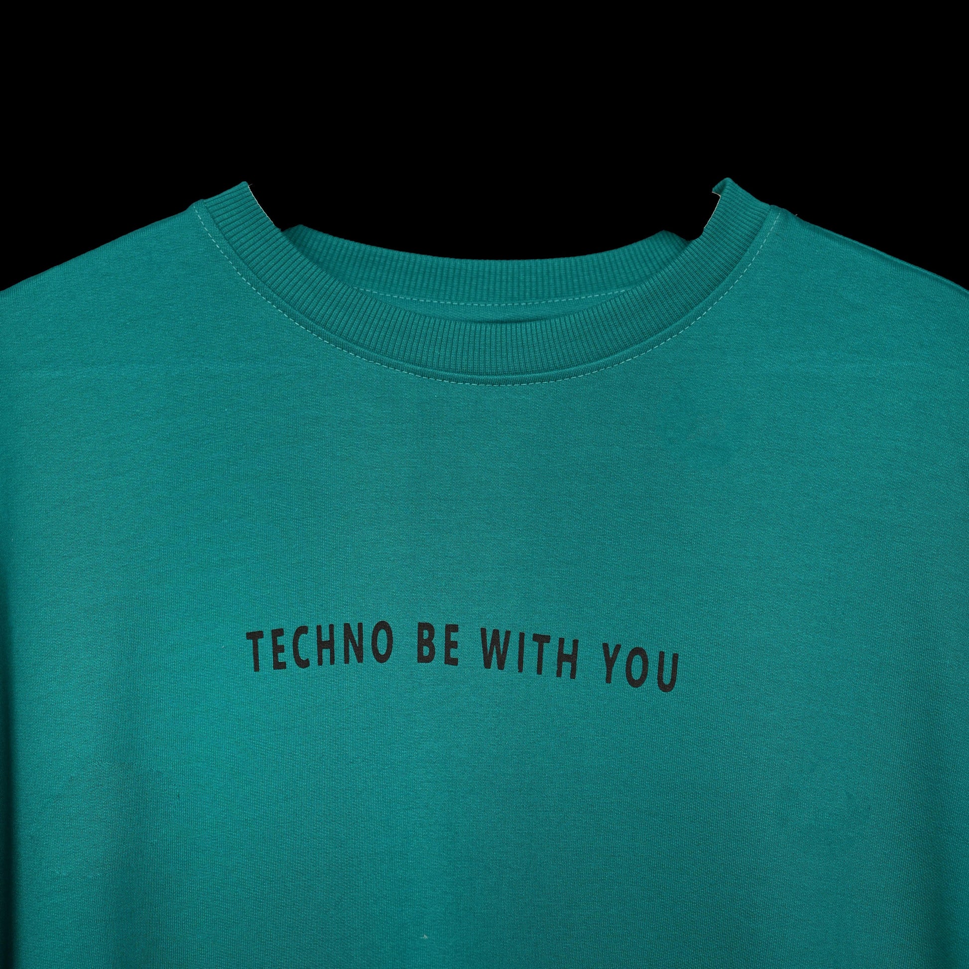 Major rager T-Shirt: Blue, Oversized, Close Front, Bio-Washed Cotton Printed by Techno Be With You