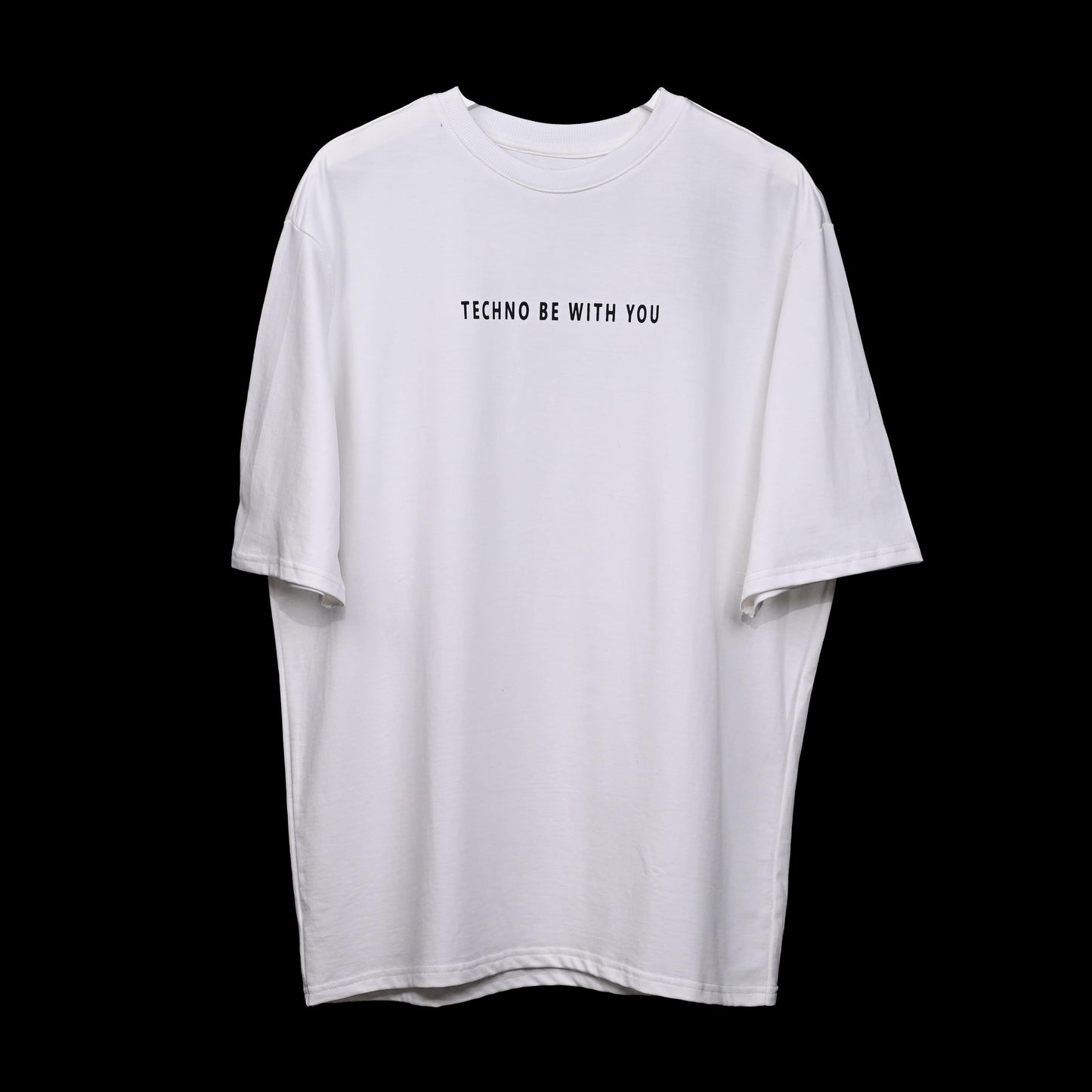 Major rager T-Shirt: White, Oversized, Front Side, Bio-Washed Cotton Printed by Techno Be With You