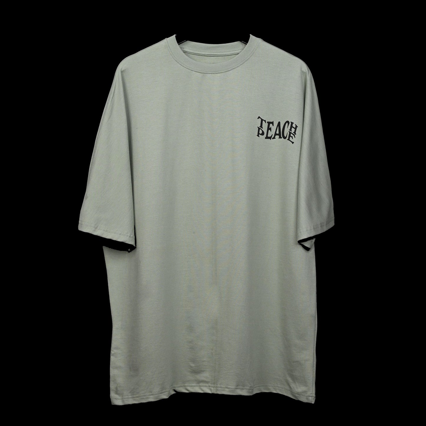 Protect Your Energy T-Shirt: Hunter Green, Oversized, Front Pose, Bio-Washed Cotton Printed by Techno Be With You