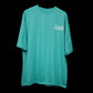 Protect Your Energy T-Shirt: Bright Green, Oversized, Front Pose, Bio-Washed Cotton Printed by Techno Be With You