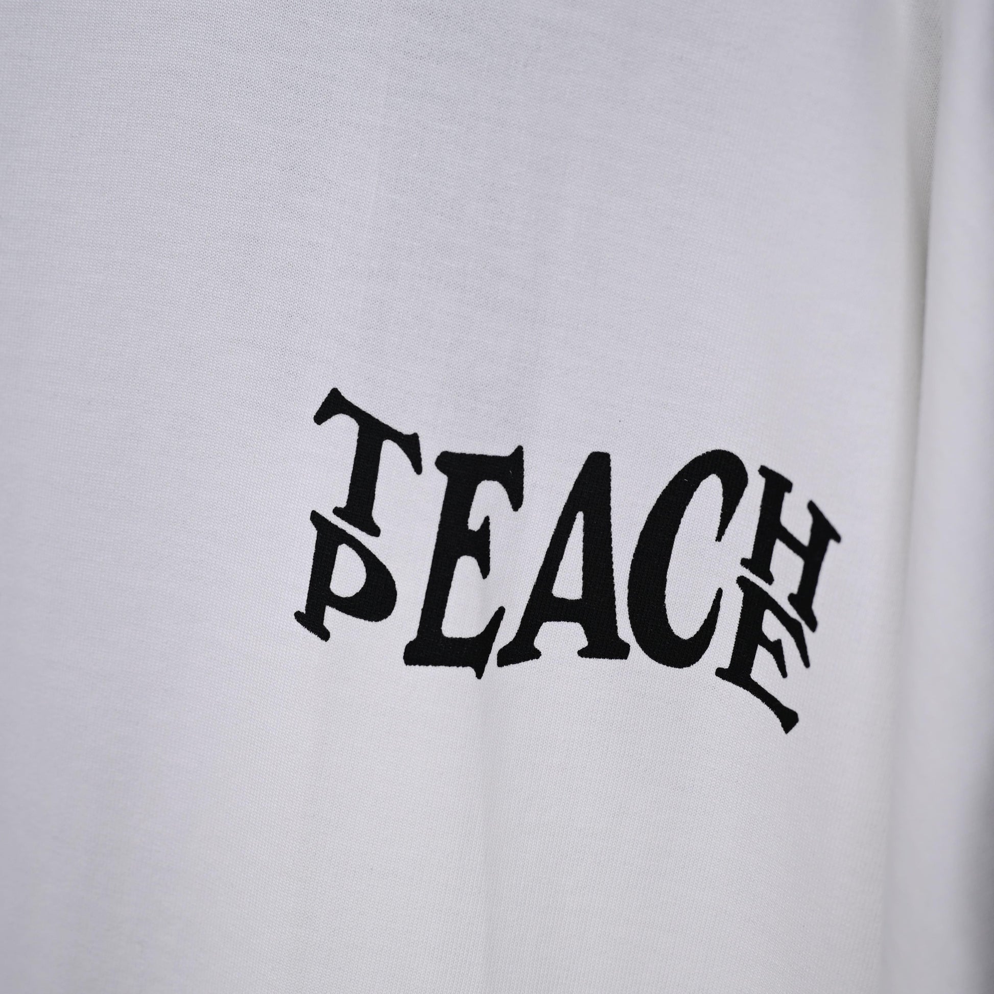 Protect Your Energy T-Shirt: White, Oversized, Close Front, Bio-Washed Cotton Printed by Techno Be With You