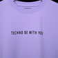 Star Trippy T-Shirt: Lavender, Oversized, Close Front, Bio-Washed Cotton Printed by Techno Be With You