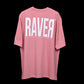 Raver T-Shirt: Lilac, Oversized, Back Side, Bio-Washed Cotton Printed by Techno Be With You