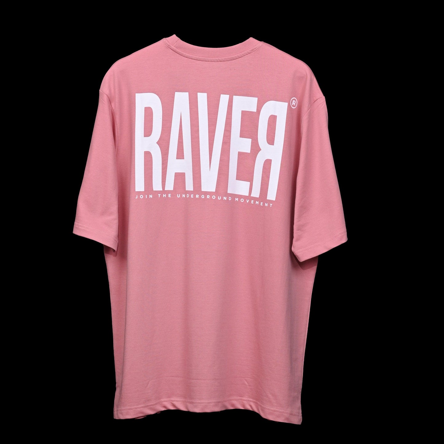 Raver T-Shirt: Lilac, Oversized, Back Side, Bio-Washed Cotton Printed by Techno Be With You