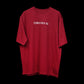 Raver T-Shirt: Dark Red, Oversized, Front side, Bio-Washed Cotton Printed by Techno Be With You