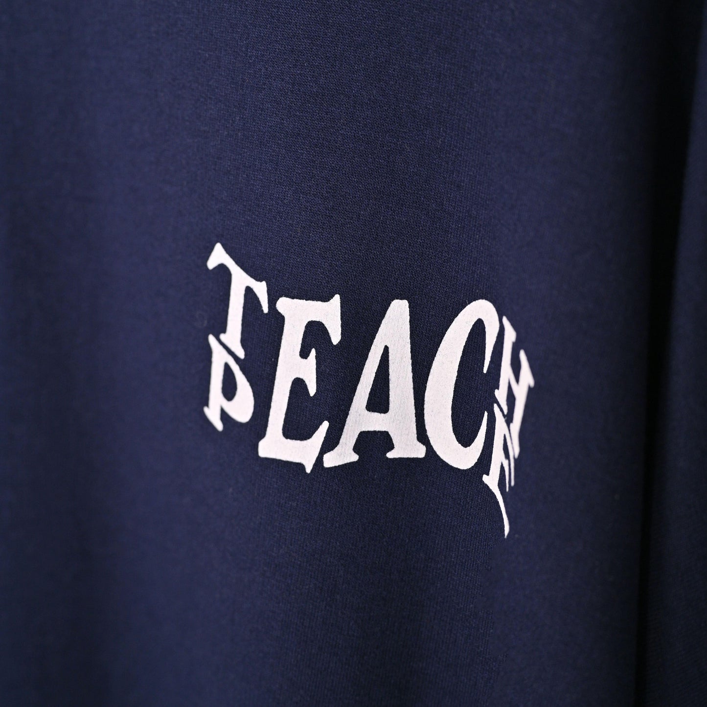 Protect Your Energy T-Shirt: Blue, Oversized, Close Front, Bio-Washed Cotton Printed by Techno Be With You