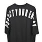Protect Your Energy T-Shirt: Black, Oversized, Close Back Side, Bio-Washed Cotton Printed by Techno Be With You