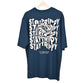 Star Trippy T-Shirt: Blue, Oversized, Back Side, Bio-Washed Cotton Printed by Techno Be With You