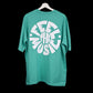 Feel the music T-Shirt: Bright Blue, Oversized, Back Side, Bio-Washed Cotton Printed by Techno Be With You