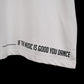 Feel the music T-Shirt: White, Oversized, Close Front side, Bio-Washed Cotton Printed by Techno Be With You
