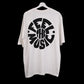 Feel the music T-Shirt: White, Oversized, Back Side, Bio-Washed Cotton Printed by Techno Be With You