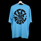 Feel the music T-Shirt: Blue, Oversized, Back Side, Bio-Washed Cotton Printed by Techno Be With You