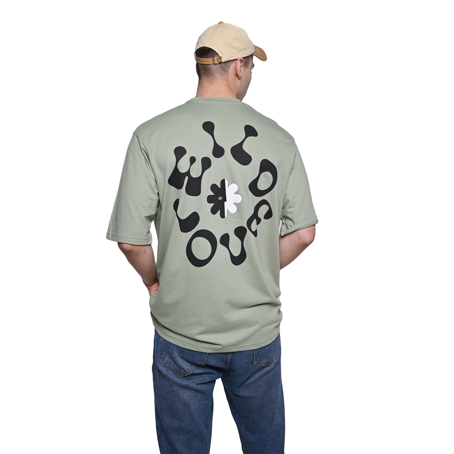 Wild Love - Techno Be With You Clothing  Shop Wild Love Back Printed Pure Cotton Green T-Shirt  Online  