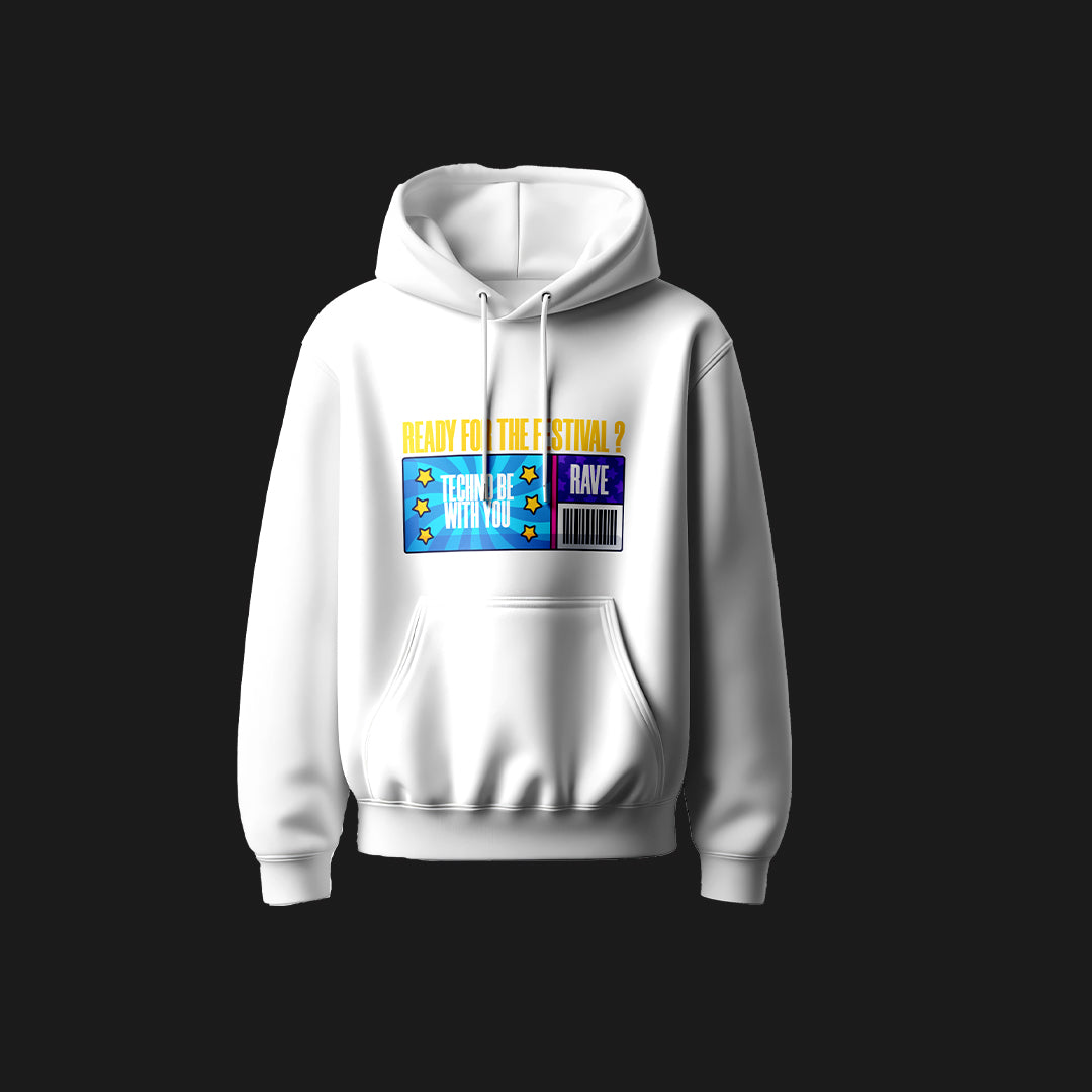 Rave essentials hoodie - White