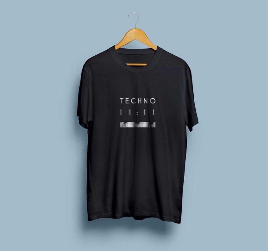 Techno 11 Black Printed tshirt