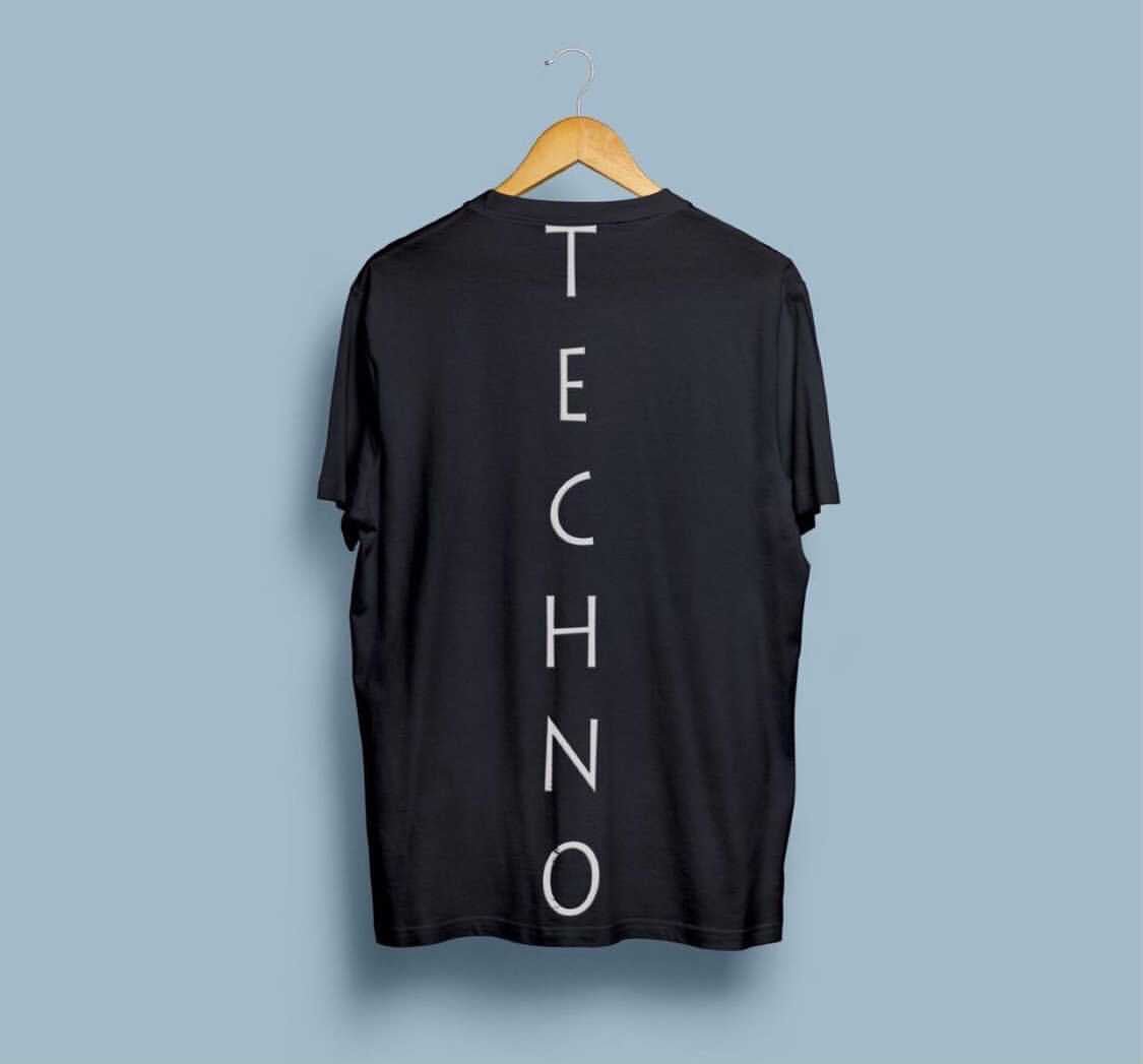 Techno line black printed tshirt